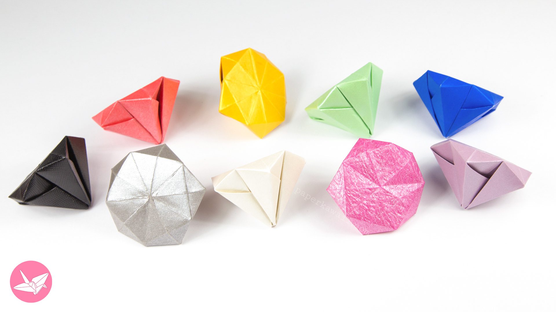 Origami Diamond Tutorial Paper Kawaii 02