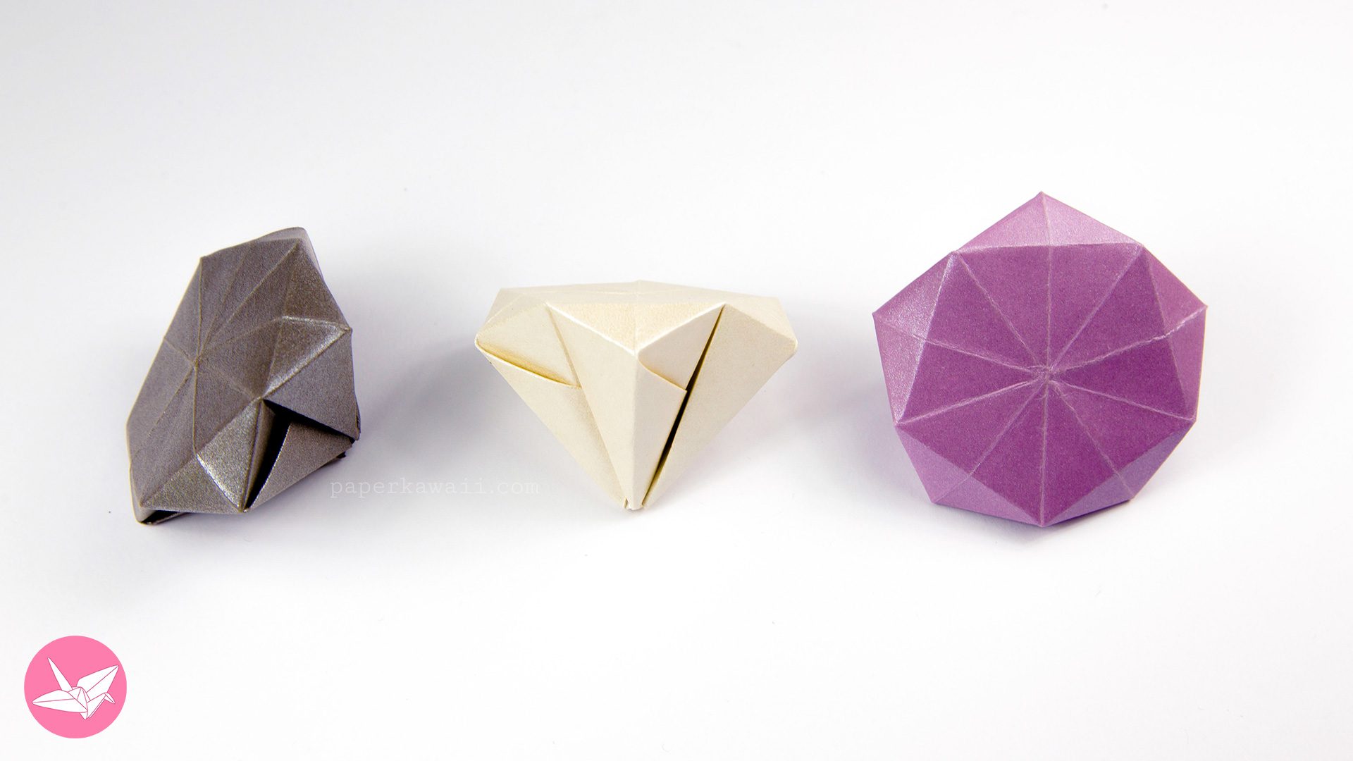 Easy Origami Diamond Tutorial - Simple Gem - Paper Kawaii