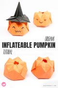 Origami Pumpkin Paper Kawaii Pin