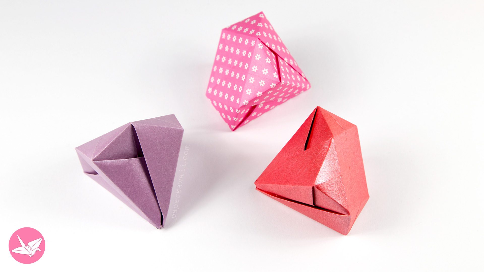 Easy Origami Diamond Tutorial Paper Kawaii