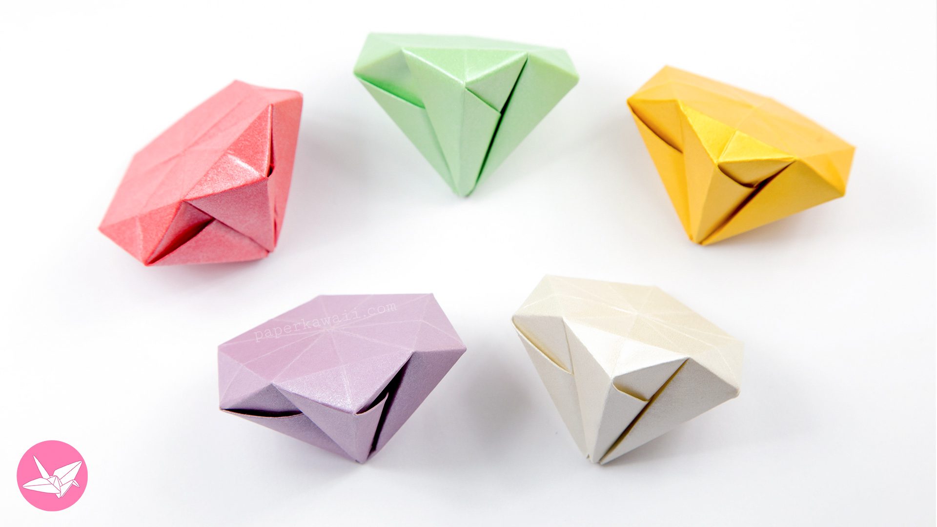 Round Origami Diamond Tutorial Paper Kawaii 02
