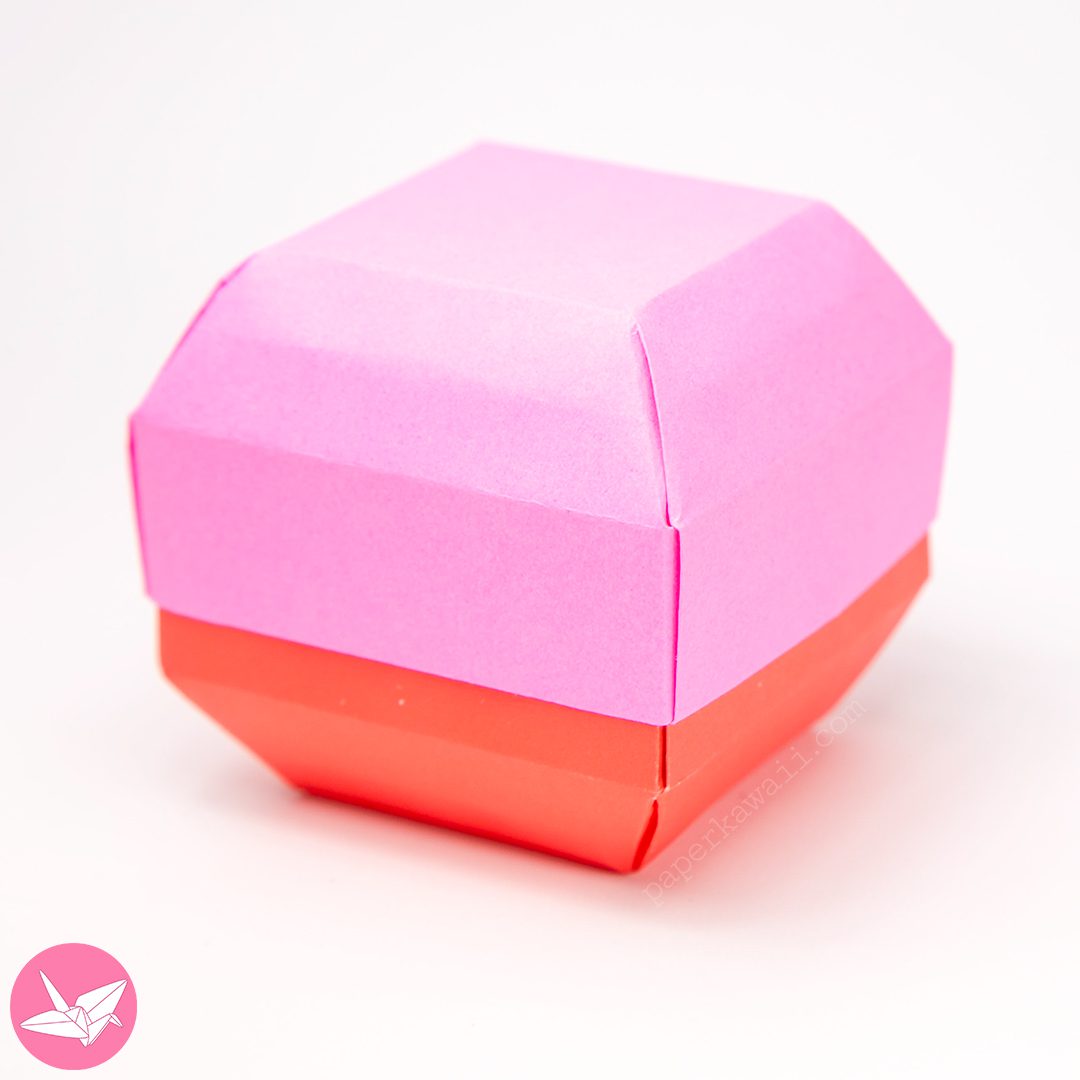 Origami Angled Base Box Tutorial Paper Kawaii 04