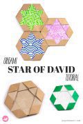 Origami David Star Coasters Paper Kawaii Pin 120x180