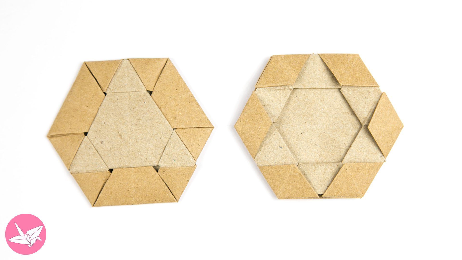 Origami Hexagon Hexagram Coasters Paper Kawaii 01