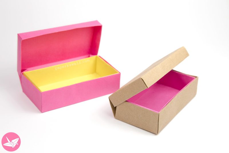 Origami Long Hinged Box Tutorial Paper Kawaii 03