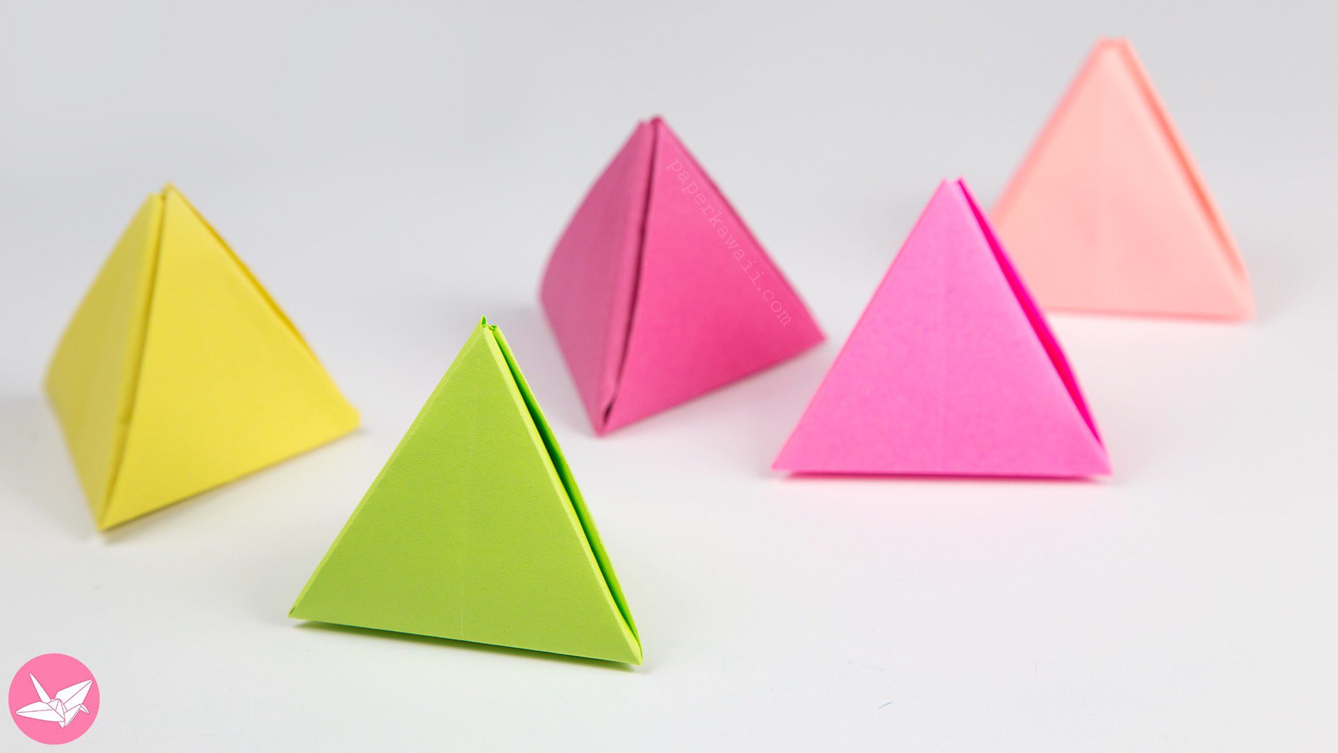 Origami Pyramid Box Tutorial Paper Kawaii 02 Squashed