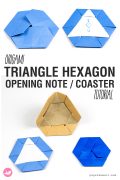 Origami Triangle Hexagon Coasters Paper Kawaii Pin