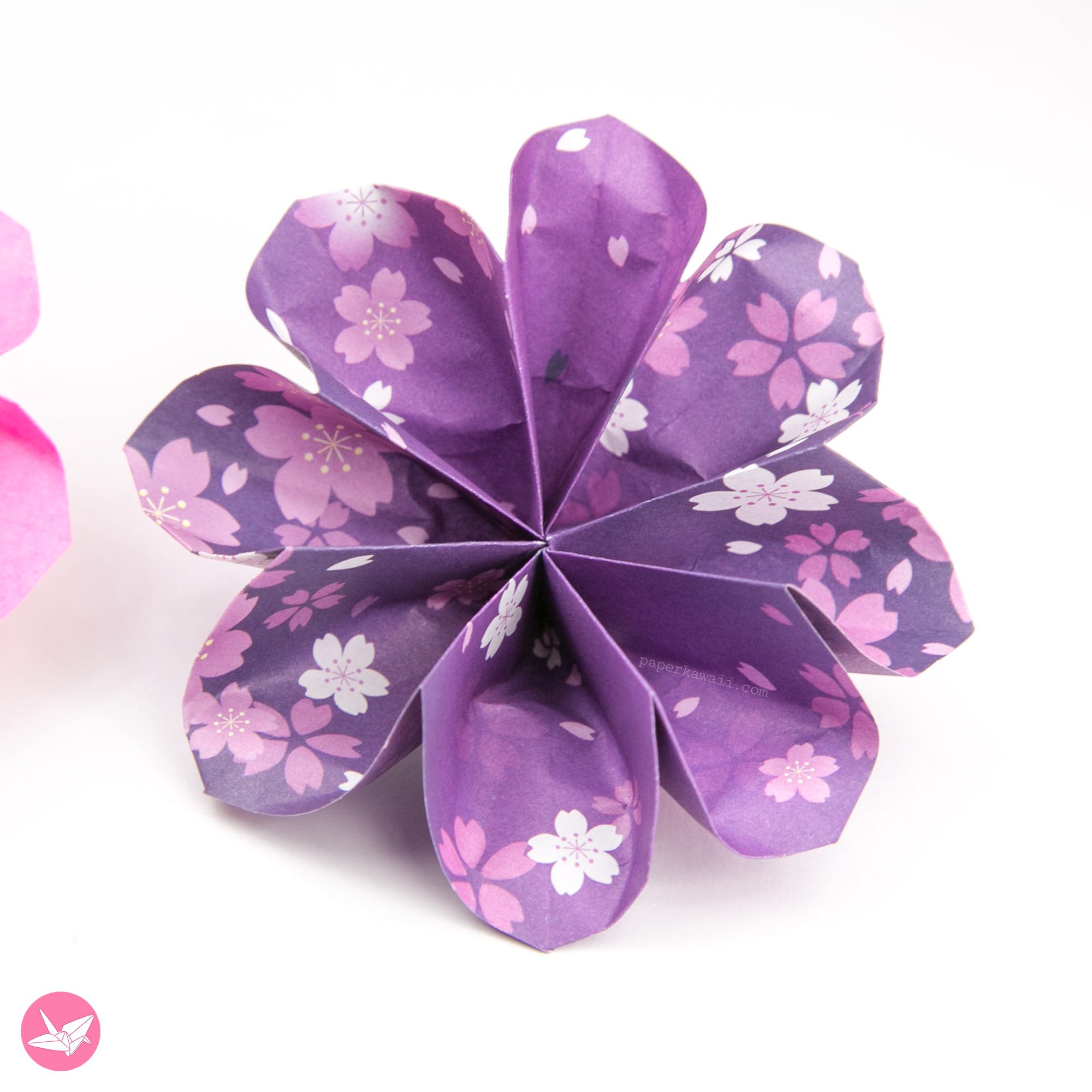 8 Petal Origami Flower Tutorial Paper Kawaii 01