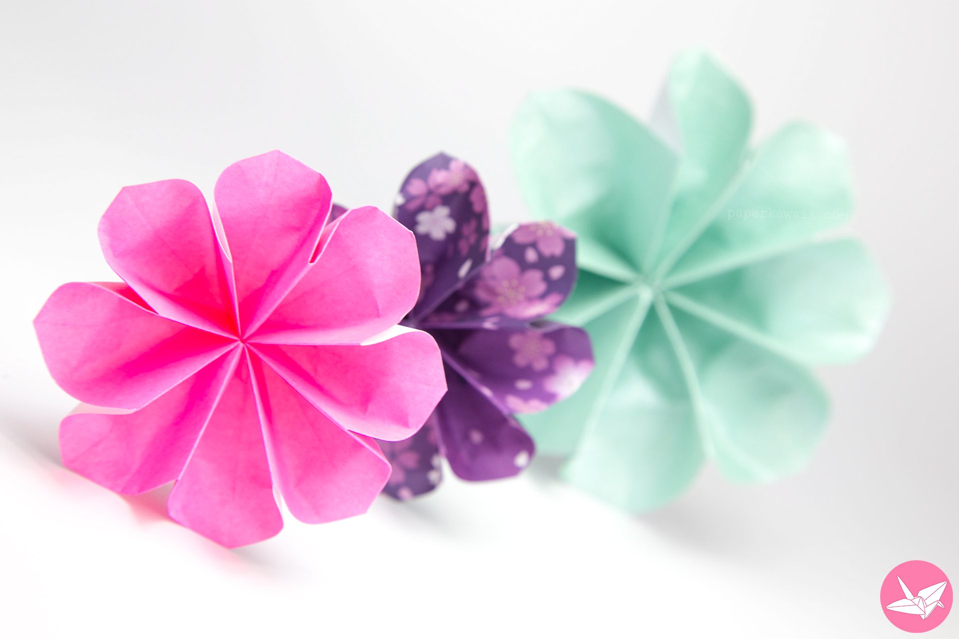 8 Petal Origami Flower Tutorial Paper Kawaii 04