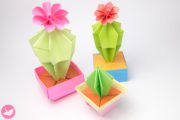 Origami Cactus With Flower Tutorial Paper Kawaii 05 180x120