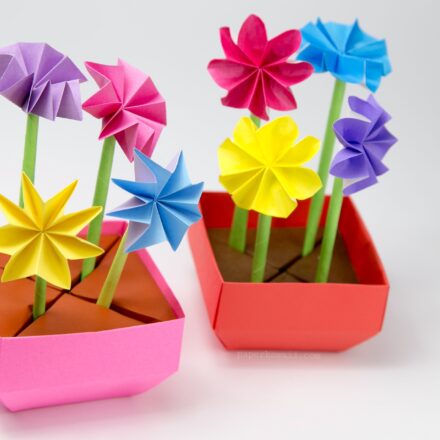 Origami Flower Pot Tutorial Paper Kawaii 01