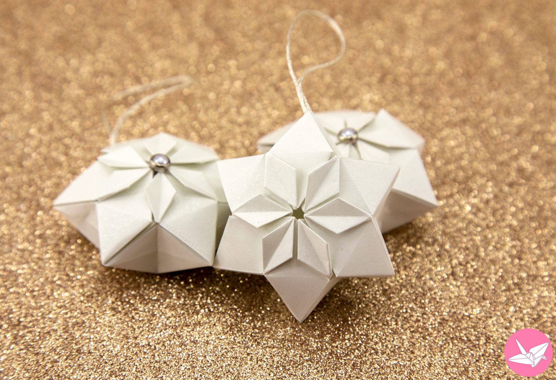 Origami Hexagon Puffy Star Tutorial Paper Kawaii 01
