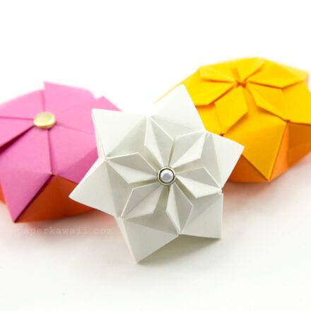 Origami Hexagon Puffy Star Tutorial Paper Kawaii 03