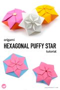 Origami Hexagonal Puffy Star Tutorial Paper Kawaii Pin 120x180