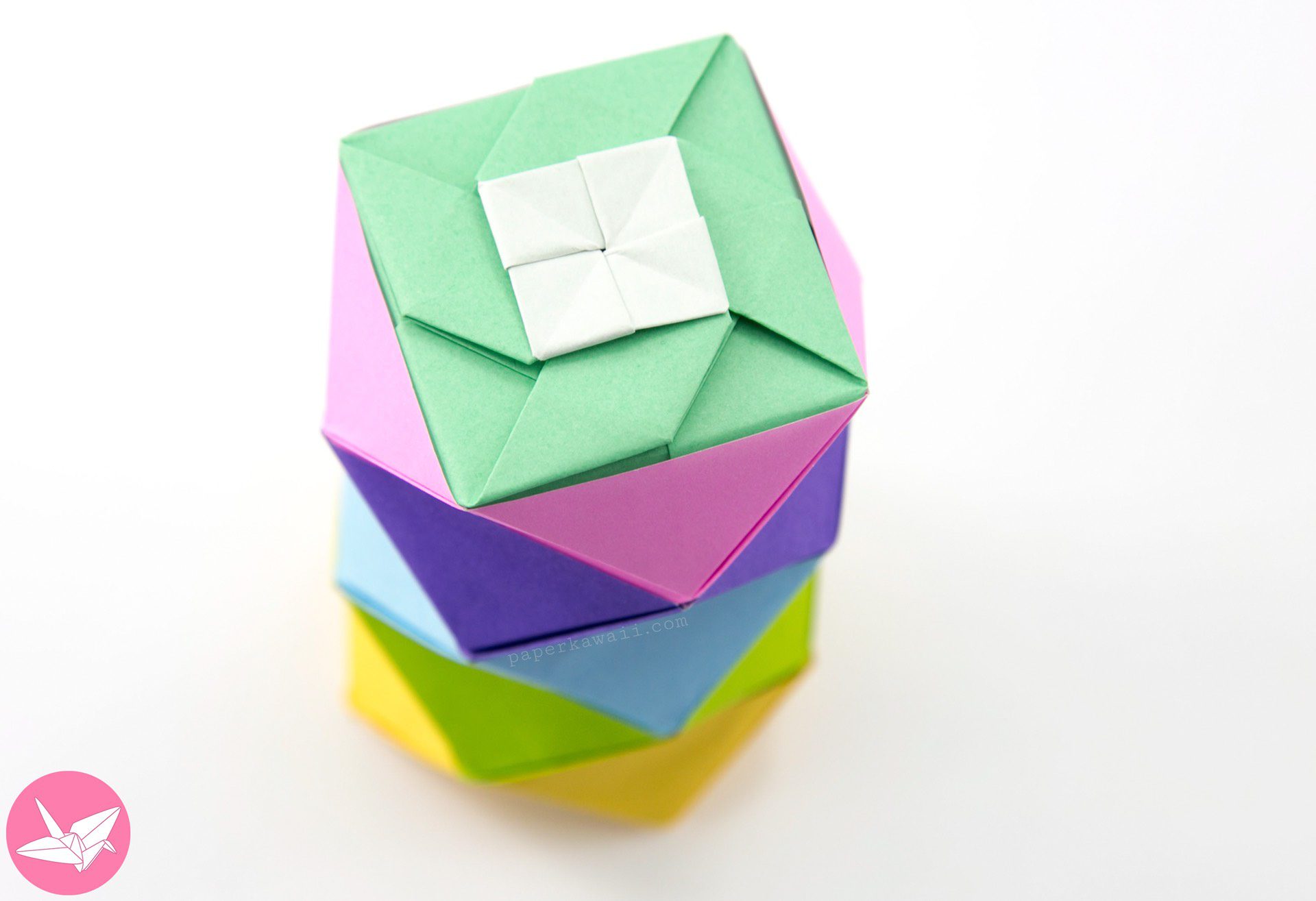 Origami Stacking Boxes Tutorial Paper Kawaii 03
