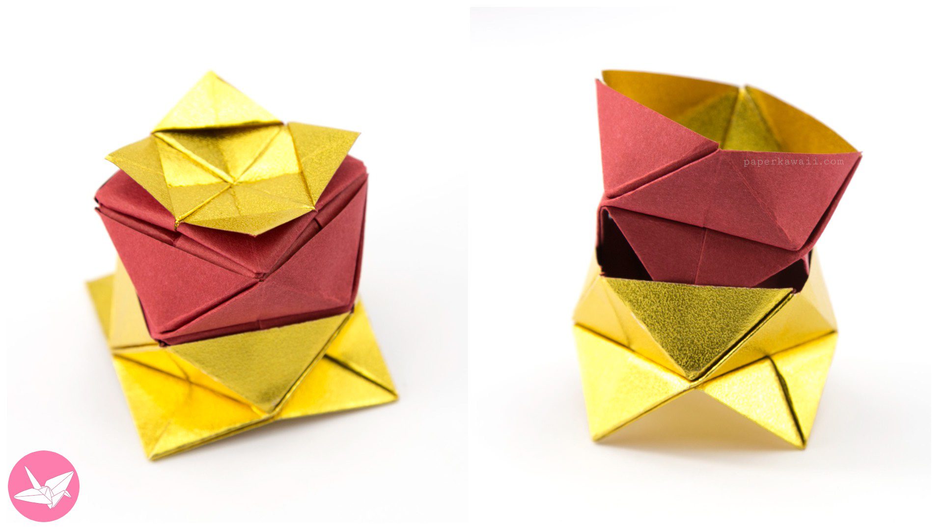 Origami Stacking Boxes Tutorial Paper Kawaii 05
