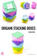 Origami Stacking Boxes Tutorial Paper Kawaii Pin 120x180