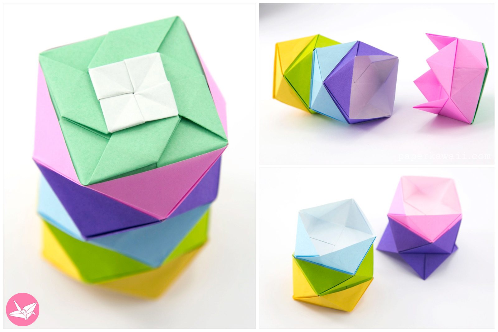 Origami Stacking Pots Paper Kawaii 011