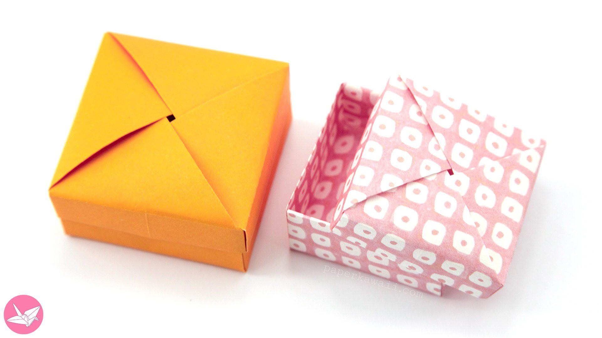 Origami Wrapped Box Lid Tutorial Paper Kawaii 02