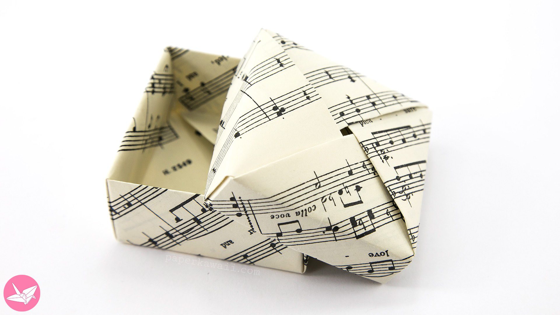 Origami Wrapped Box Lid Tutorial Paper Kawaii 03