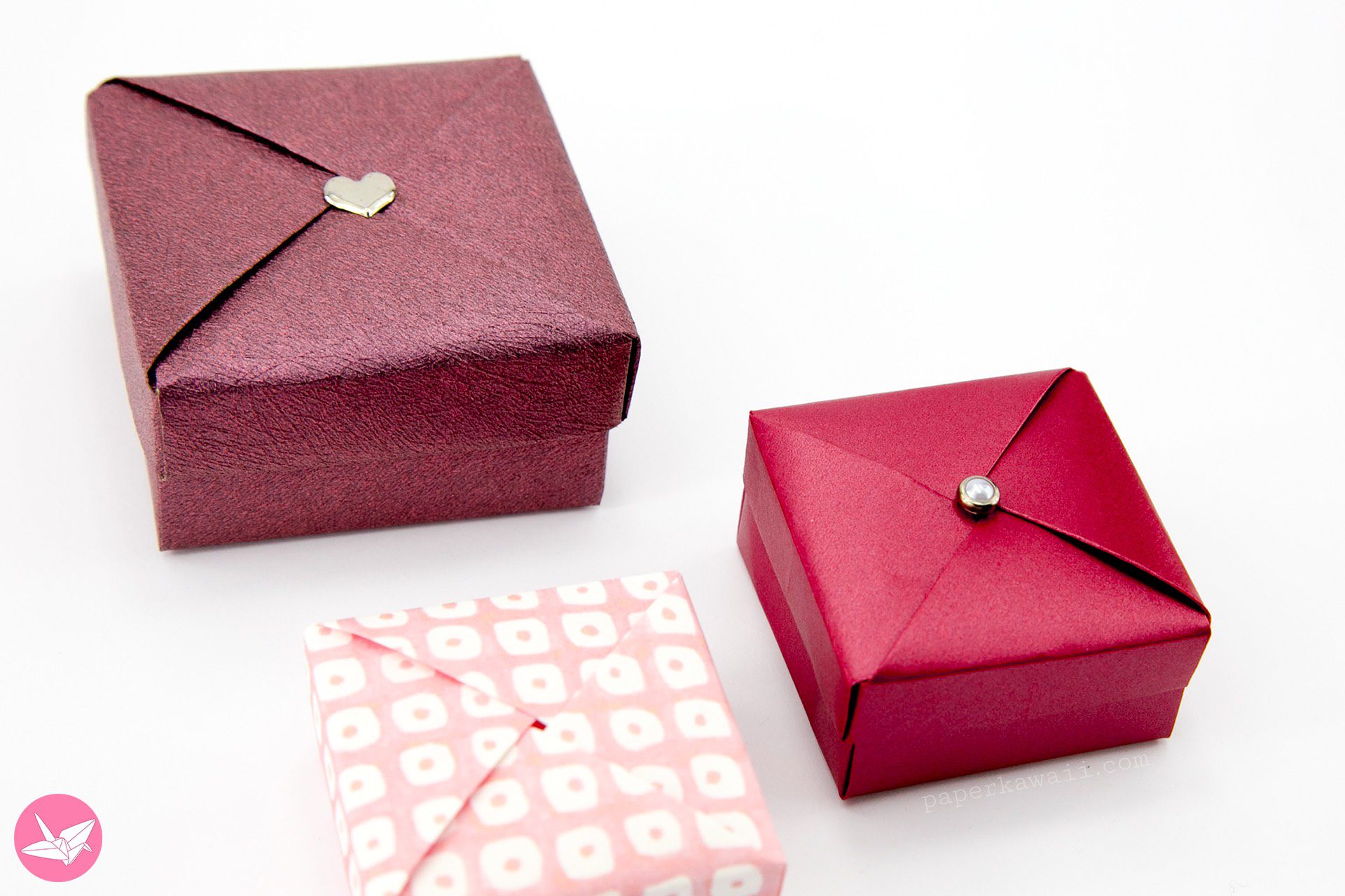Origami Wrapped Box Lid Tutorial Paper Kawaii 04