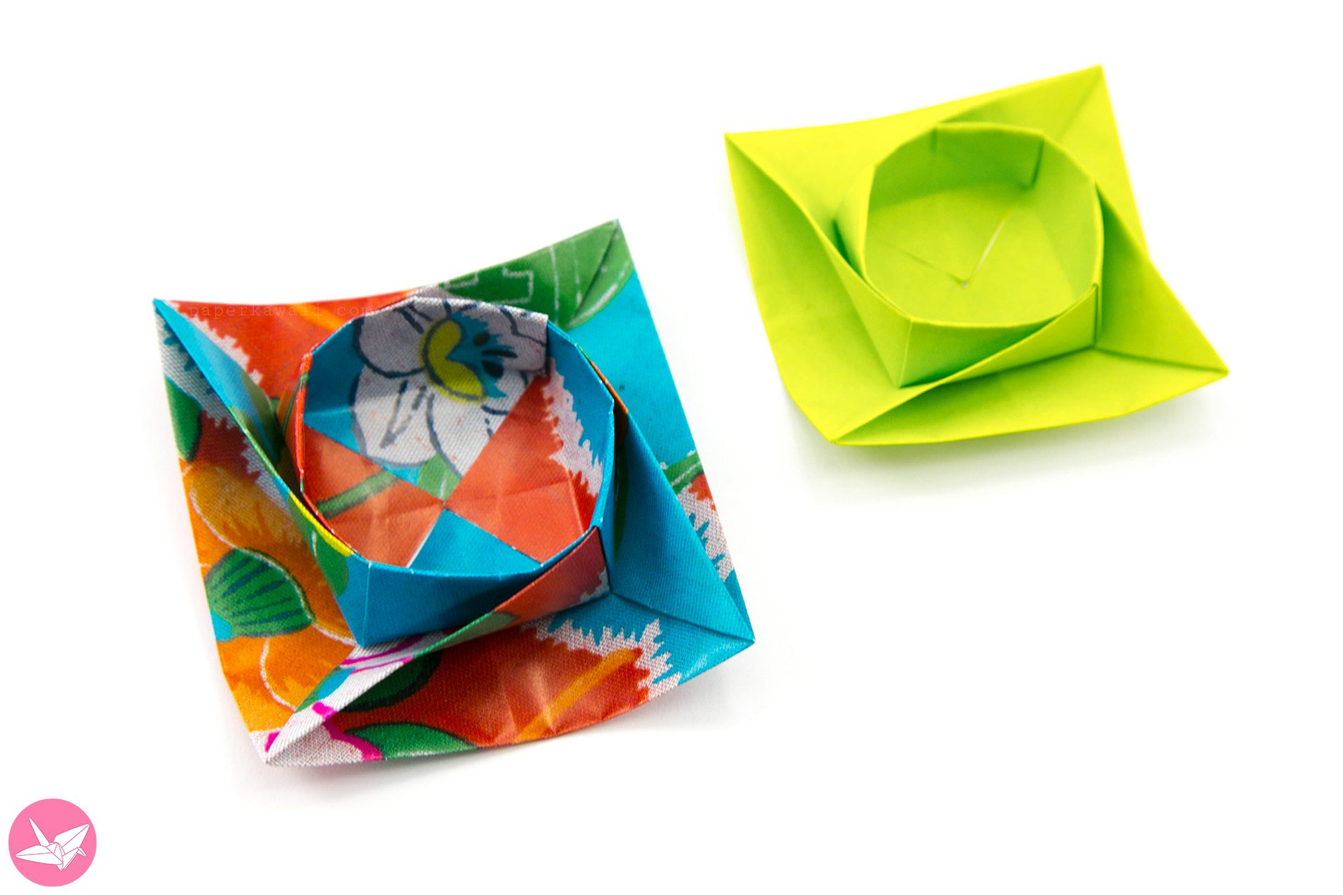 Origami Round Twist Box Tutorial Paper Kawaii 03
