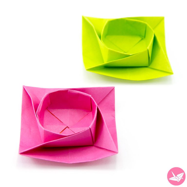 Twisted Round Origami Box / Bowl Tutorial - Paper Kawaii