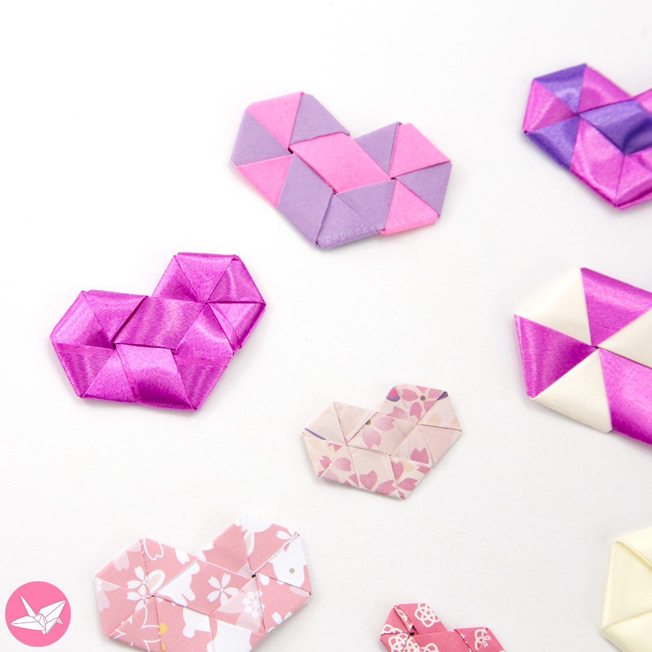 Origami Woven Hearts Tutorial Paper Kawaii 05