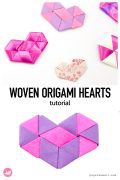 Origami Woven Hearts Tutorial Paper Kawaii Pin