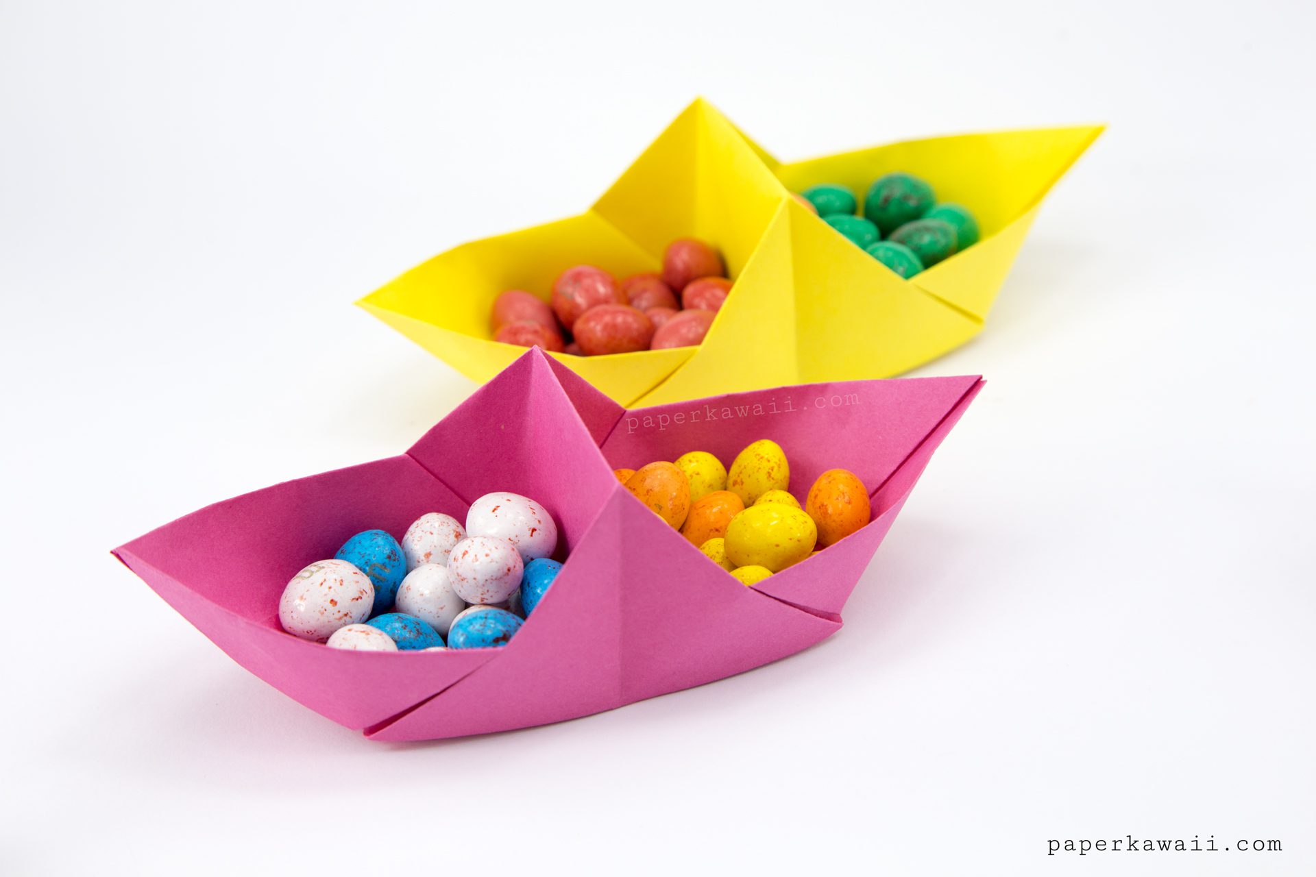 Origami Boat Basket Paper Kawaii 02