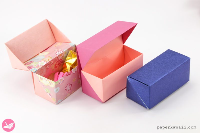 Origami Hinged Lid Gift Boxes Paper Kawaii 04 800x533