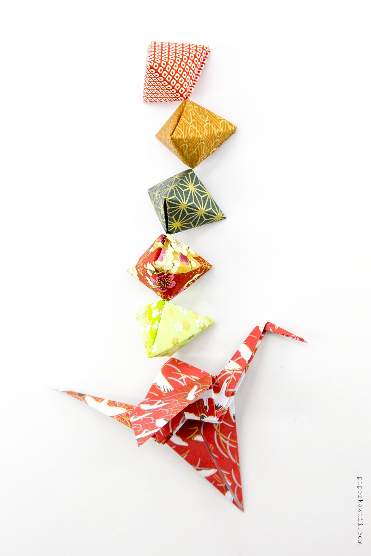 Origami Tripyramid Bead Tutorial Paper Kawaii 03