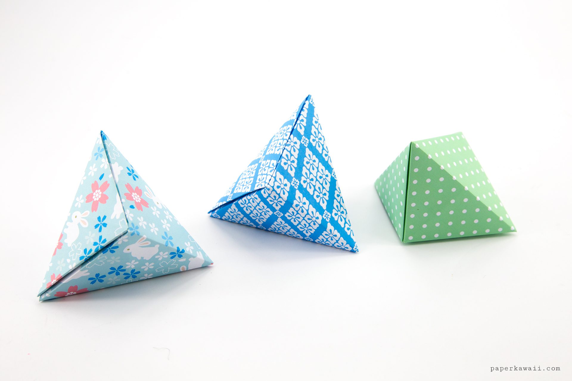 Origami Tripyramid Box Tutorial Paper Kawaii 02