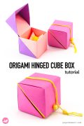 Hinged Origami Cube Box Paper Kawaii Pin 120x180