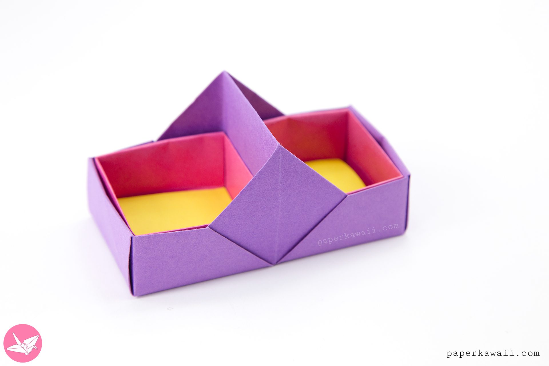 Origami 2 Section Tray Box Paper Kawaii 07