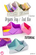 Origami 2 Section Tray Tool Box Paper Kawaii Pin
