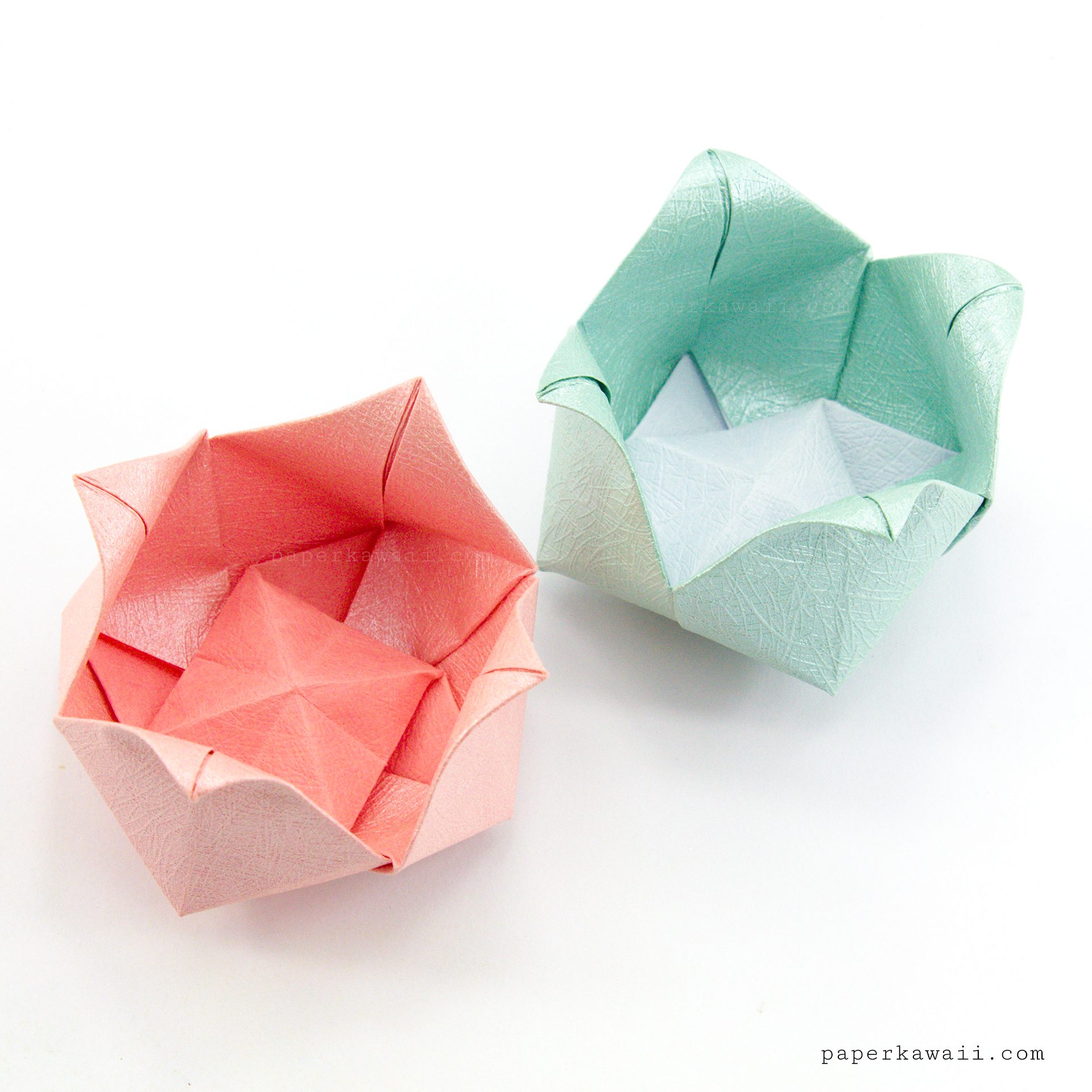 Origami Pinwheel Flower Bowl Paper Kawaii 01