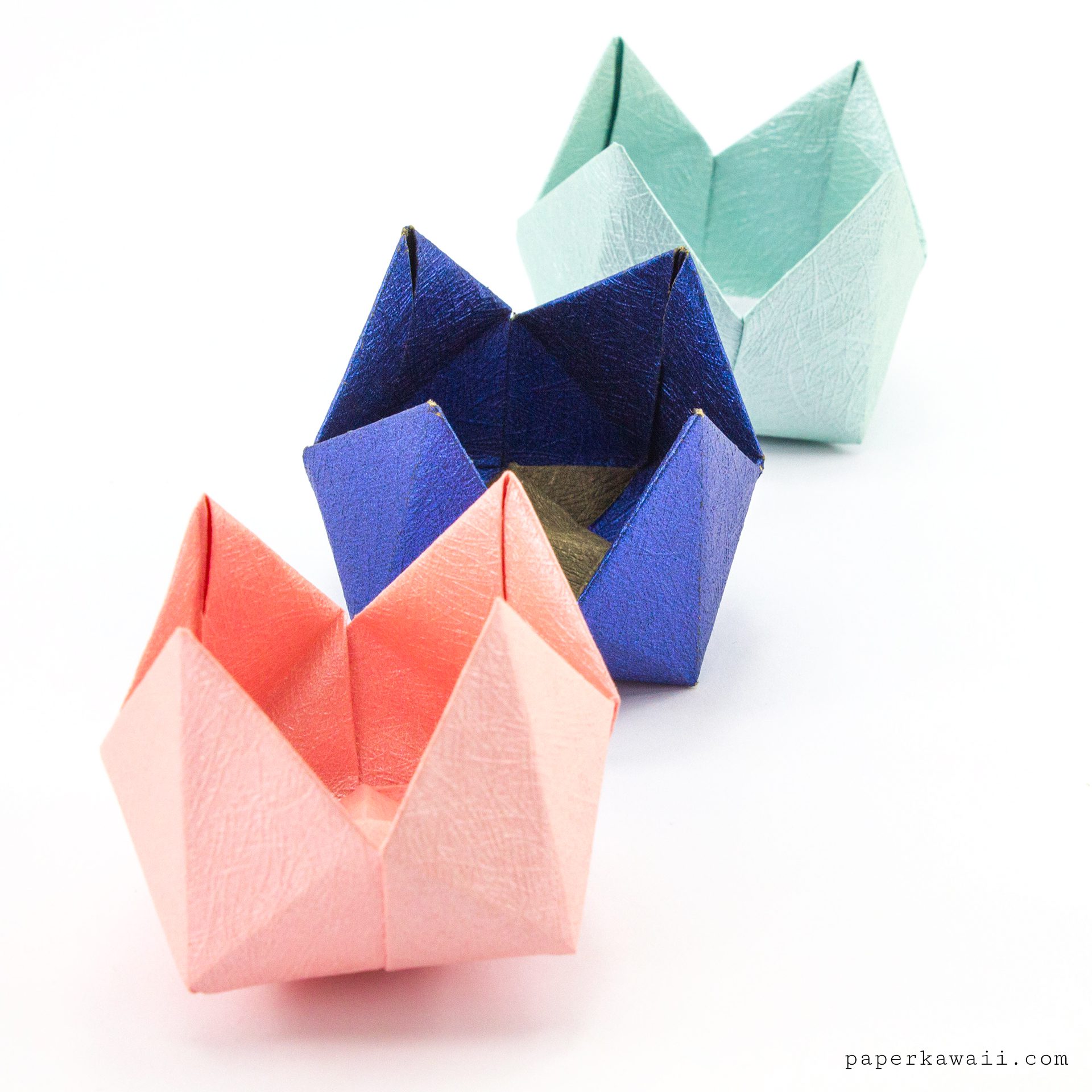 Origami Pinwheel Flower Bowl Paper Kawaii 02