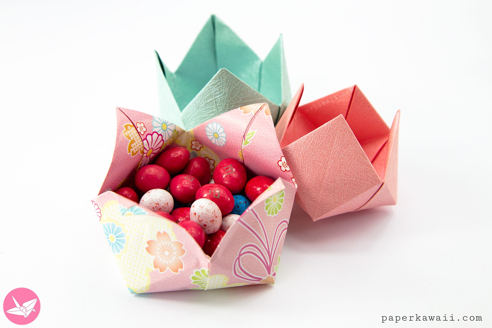 Origami Pinwheel Flower Bowl Paper Kawaii 04