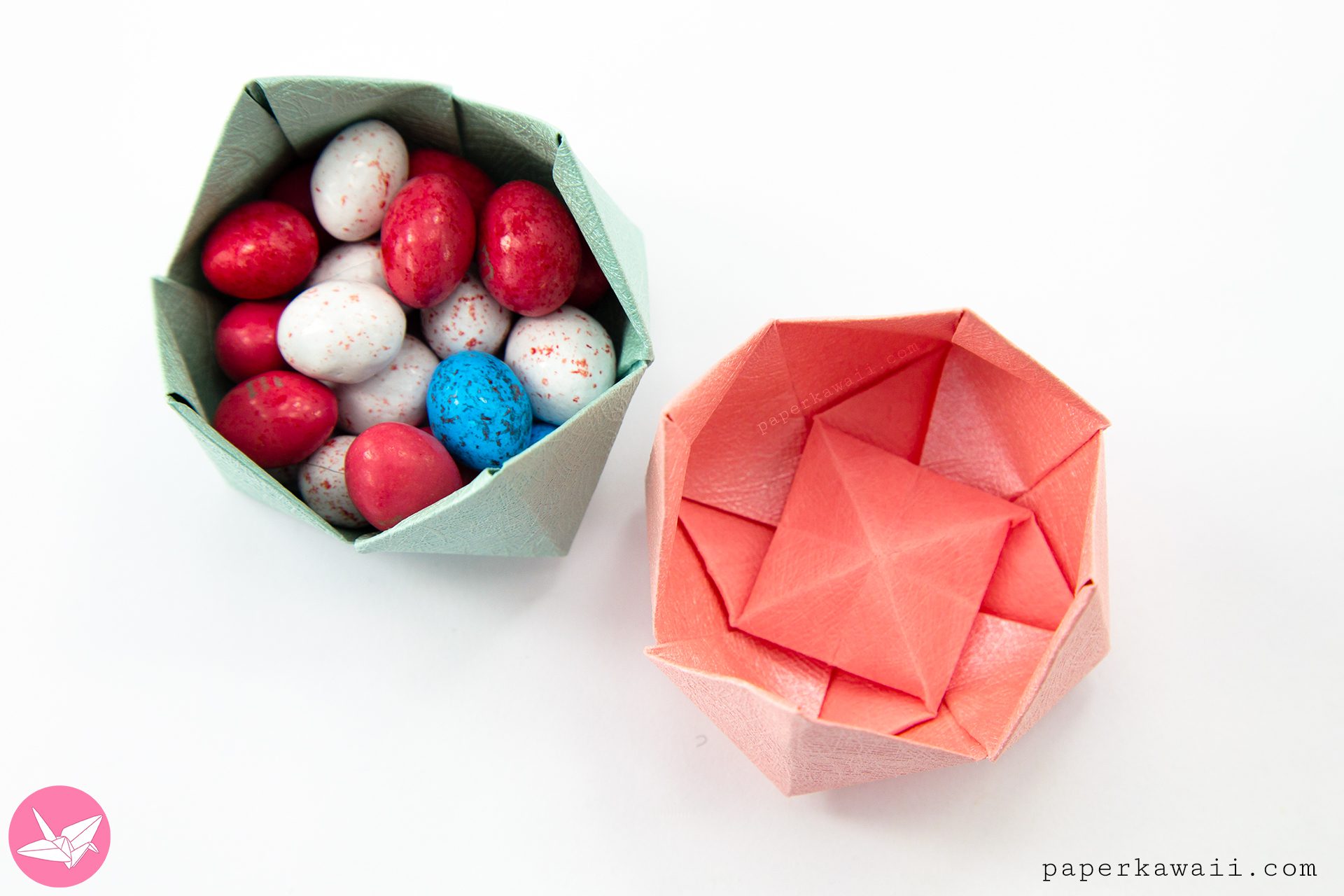 Origami Pinwheel Flower Bowl Paper Kawaii 05