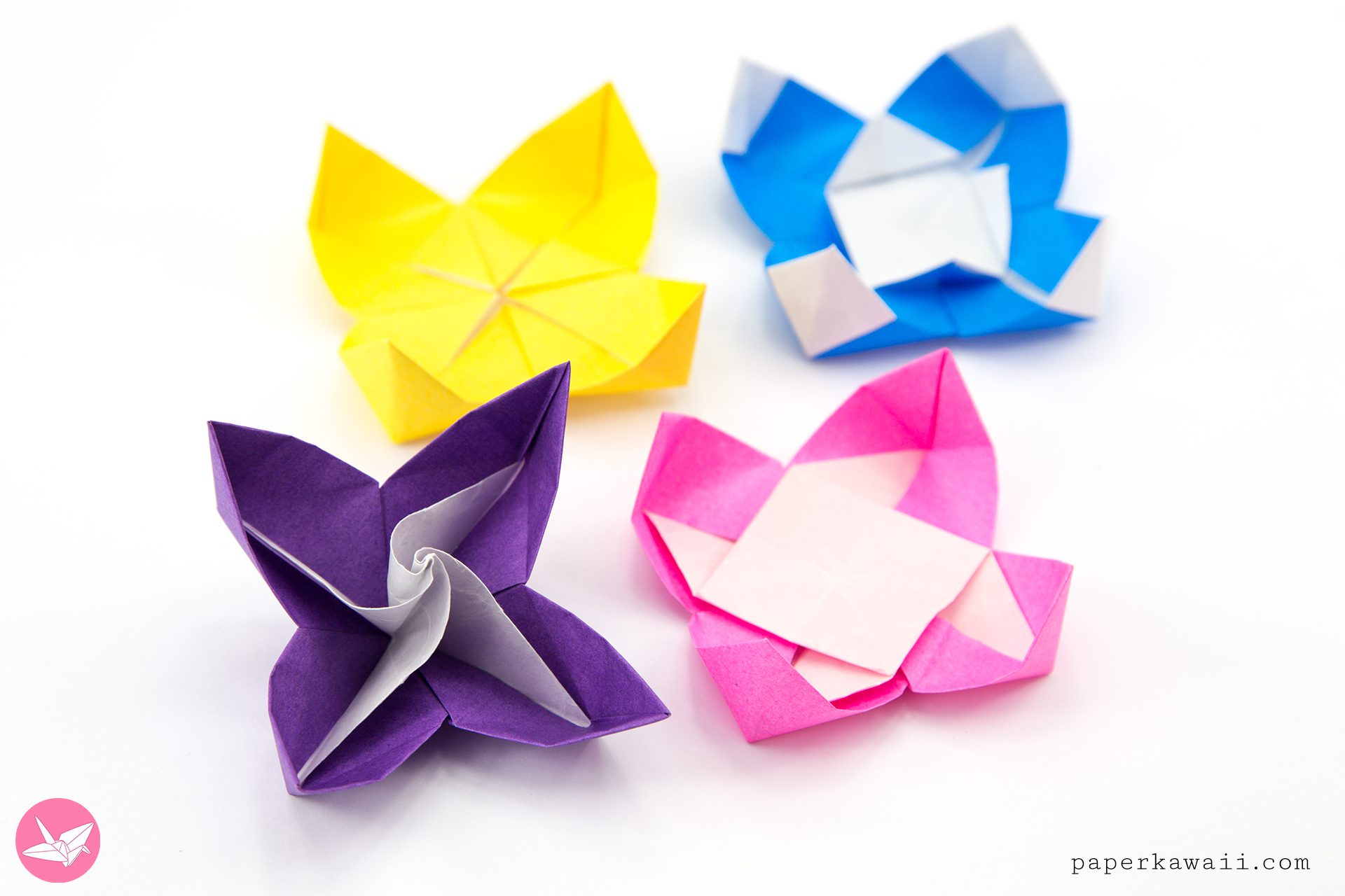 Origami Pinwheel Flowers Tutorial