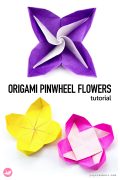 Origami Pinwheel Flowers Paper Kawaii Pin 120x180