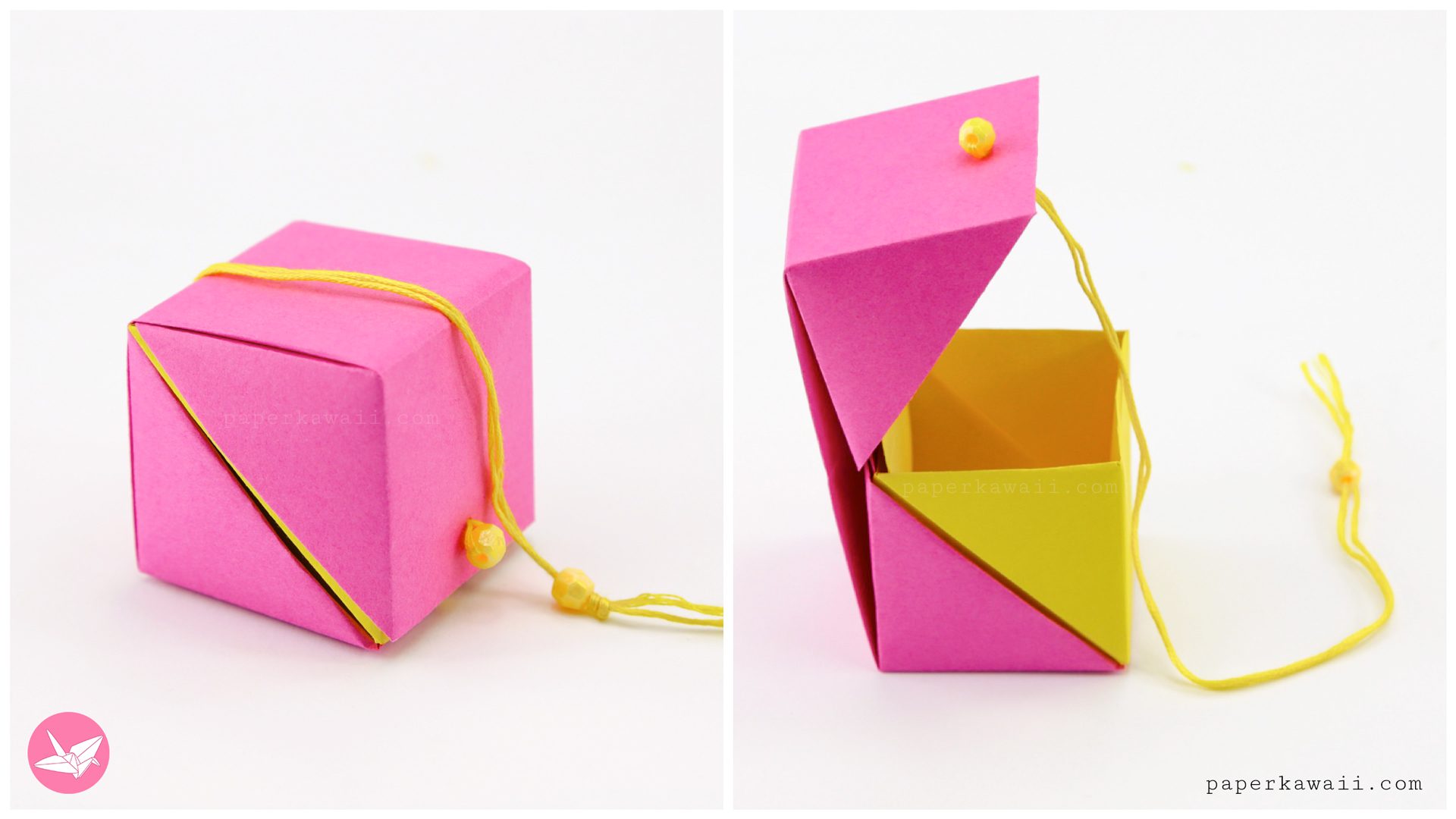 Hinged Origami Cube Box