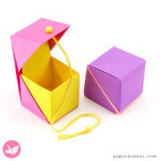 Origami Small Hinged Lid Gift Box Paper Kawaii 04