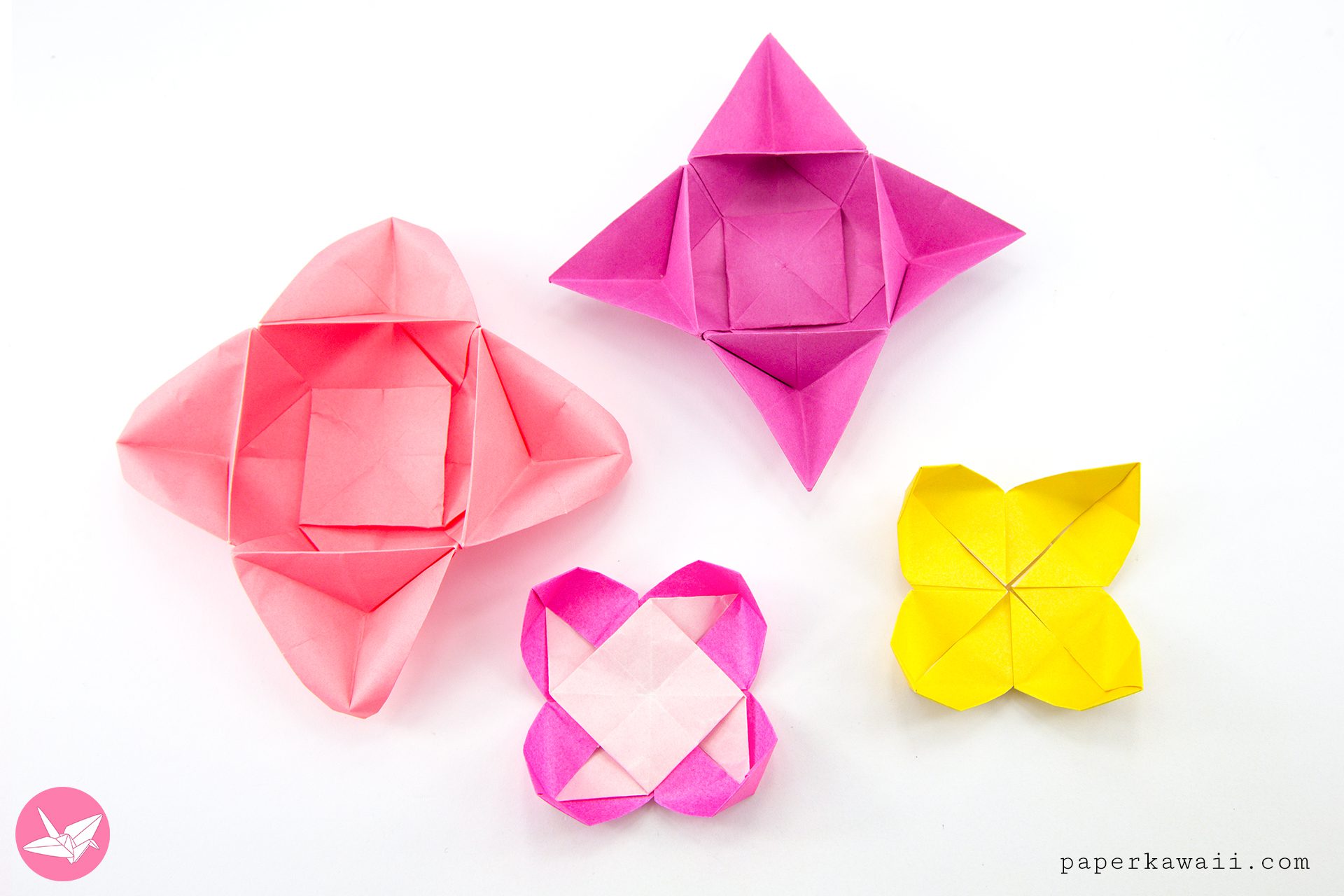 Origami Star Flower Bowl Paper Kawaii 05
