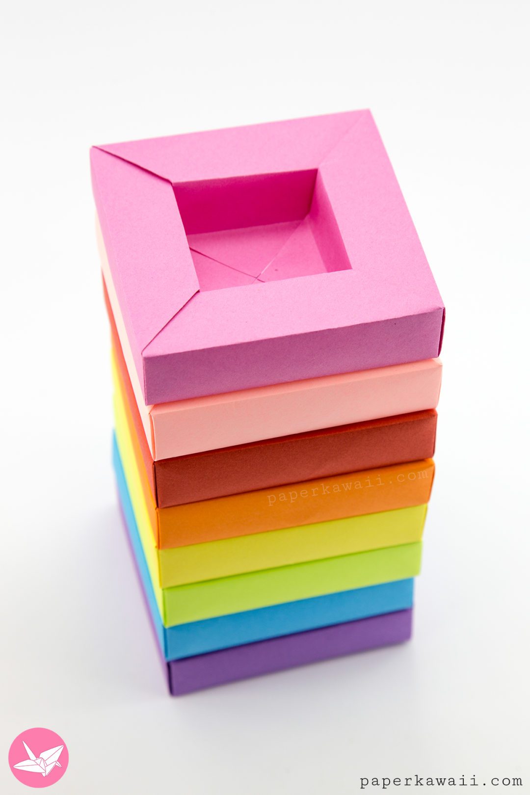 Origami Frame Box Tutorial - Wide Rimmed Box - Paper Kawaii
