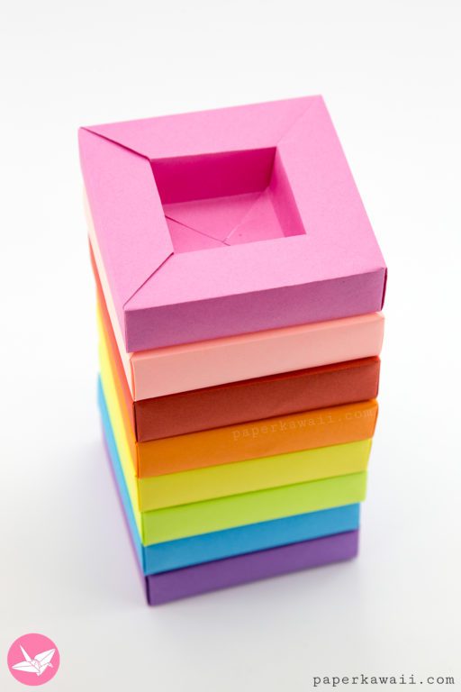 Origami Frame Box Tutorial - Wide Rimmed Box - Paper Kawaii