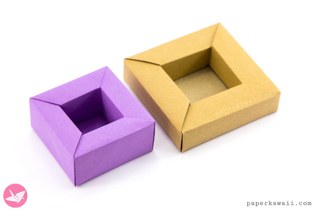 Origami Frame Box Tutorial - Wide Rimmed Box - Paper Kawaii