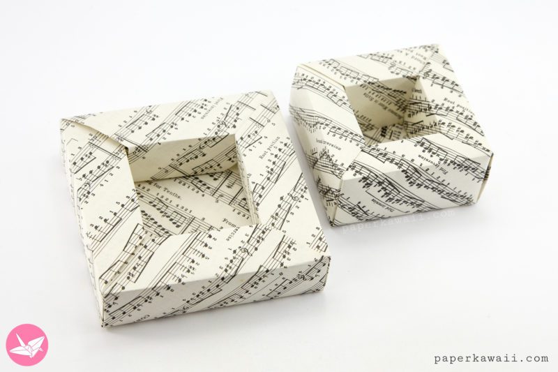Origami Frame Box Tutorial - Wide Rimmed Box - Paper Kawaii
