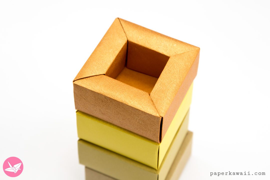 Origami Frame Box Tutorial - Wide Rimmed Box - Paper Kawaii